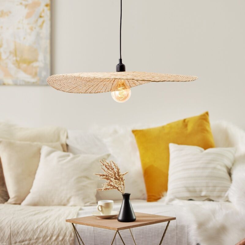 Holz Pendelleuchte Beige, Georgina Holz Pendelleuchte Beige, Georgina