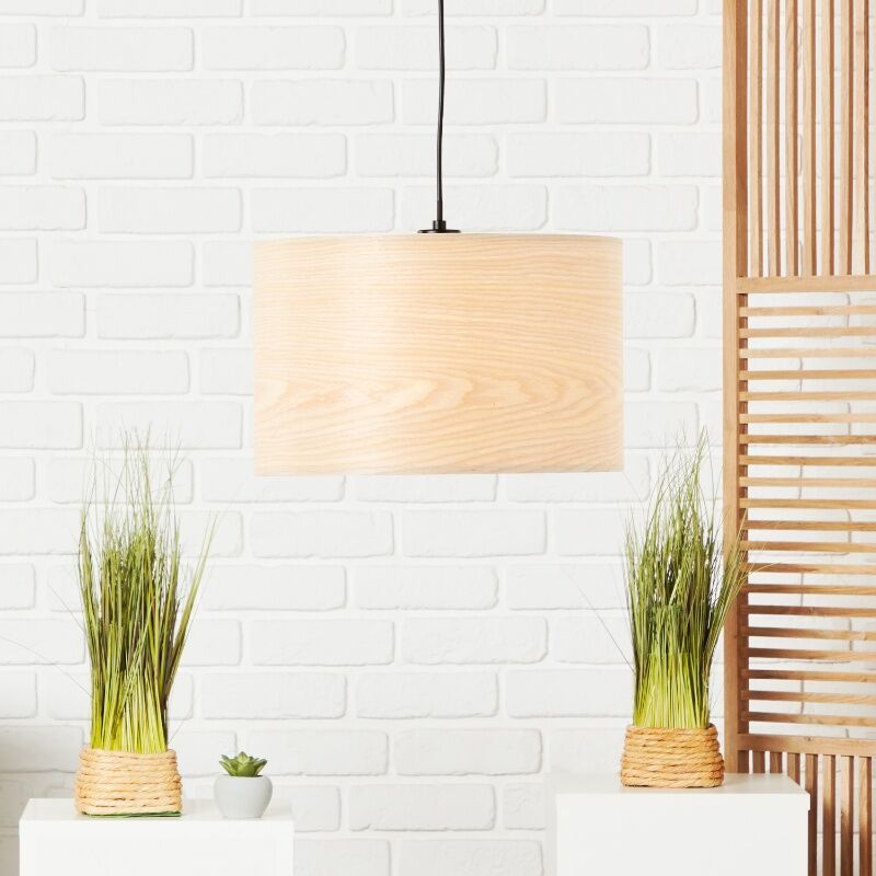 Holz Pendelleuchte Beige, Enna
