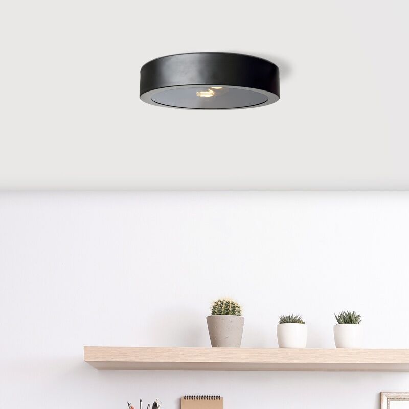 Industrielle Deckenlampe Schwarz, Sherman