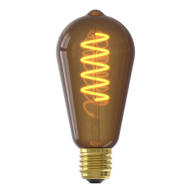 Dimmbare Calex E27 LED-Edisonlampe Braun, 4W, 1800K Dimmbare Calex E27 LED-Edisonlampe Braun, 4W, 1800K