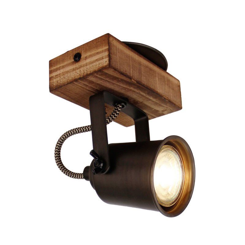 Holz Deckenstrahler Schwarz, Clazina