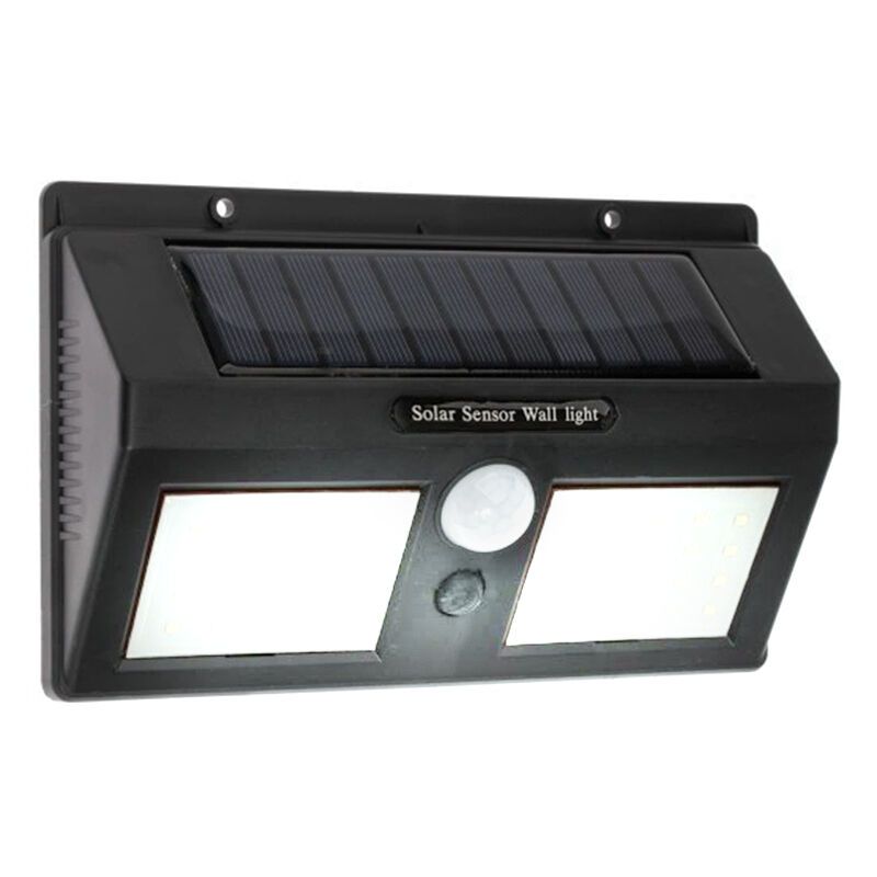 Schwarze Solar Außen Wandleuchte Kunststoff, Albert, 8W, 6000K LED, IP65 Schwarze Solar Außen Wandleuchte Kunststoff, Albert, 8W, 6000K LED, IP65