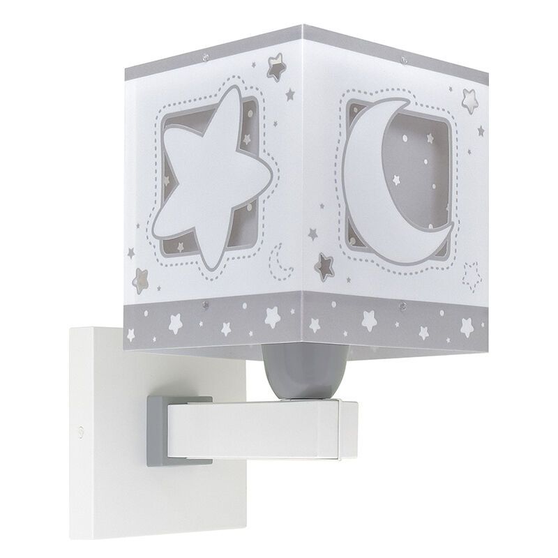 Graue Kinderzimmer Wandleuchte Kunststoff, Moonlight
