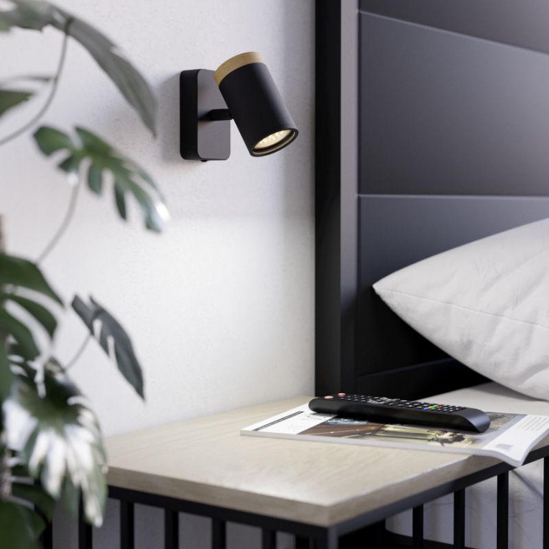 Schwarze moderne Wandstrahler Stahl, Conradus, IP44