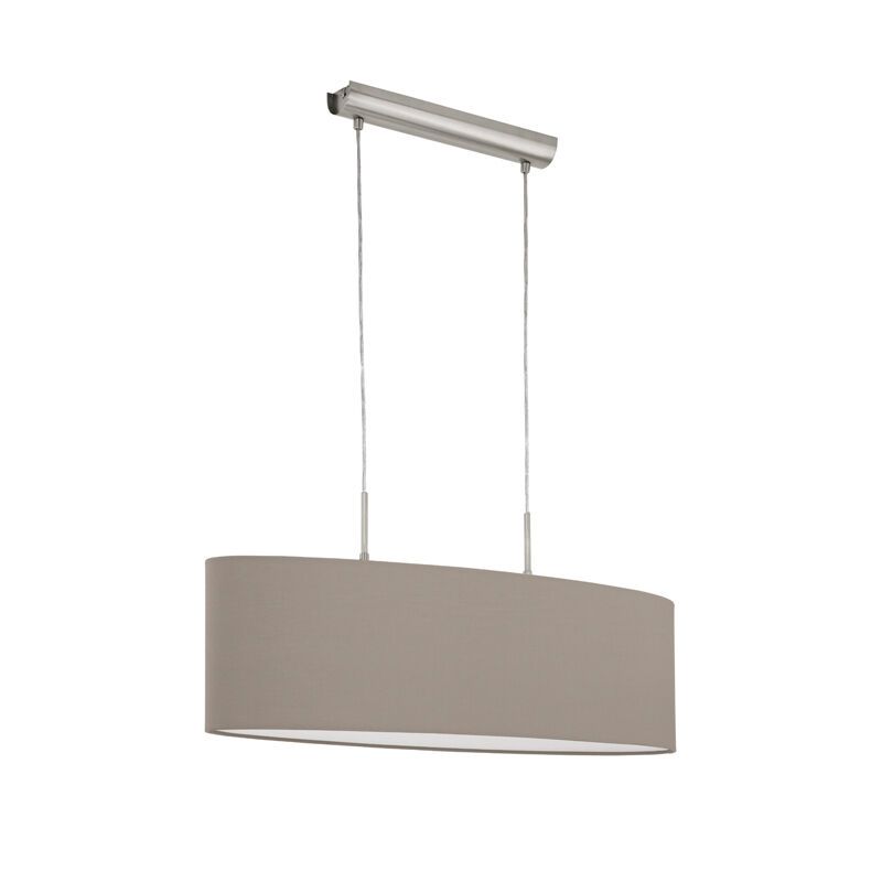 Taupe moderne Pendelleuchte Stoff, Abano Taupe moderne Pendelleuchte Stoff, Abano
