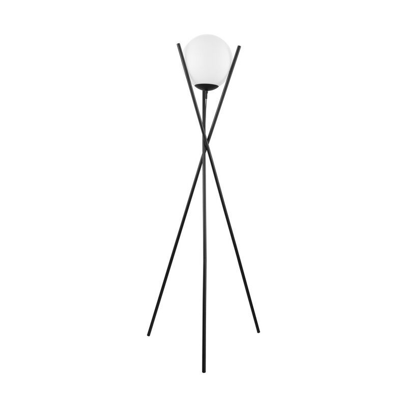 Schwarze retro Stehlampe Stahl, Tjardo, mit Schalter Schwarze retro Stehlampe Stahl, Tjardo, mit Schalter