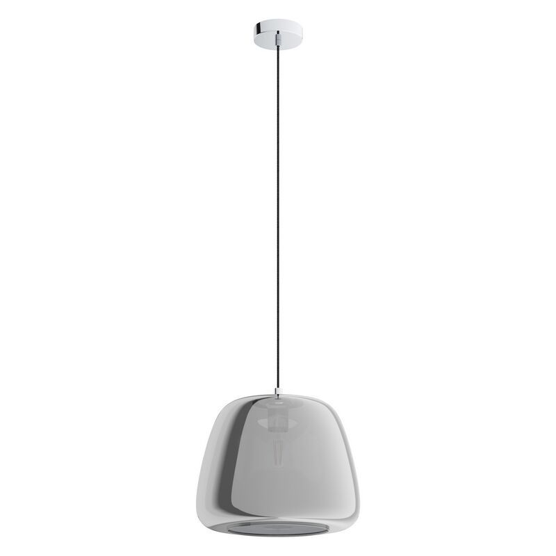 Chrom Pendelleuchte Rauchglas, Gauke Chrom Pendelleuchte Rauchglas, Gauke