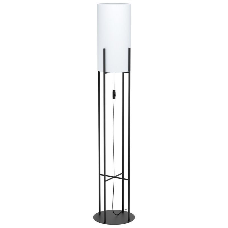 Schwarze retro Stehlampe Stahl, Patty, mit Schalter