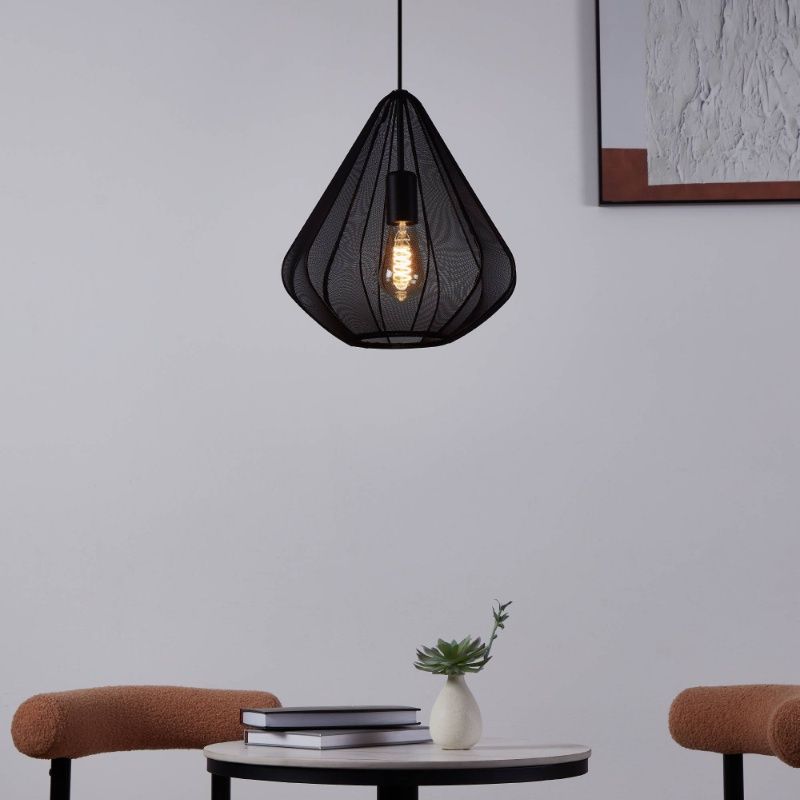 Schwarze industrielle Pendelleuchte Stahl, Agnese Schwarze industrielle Pendelleuchte Stahl, Agnese