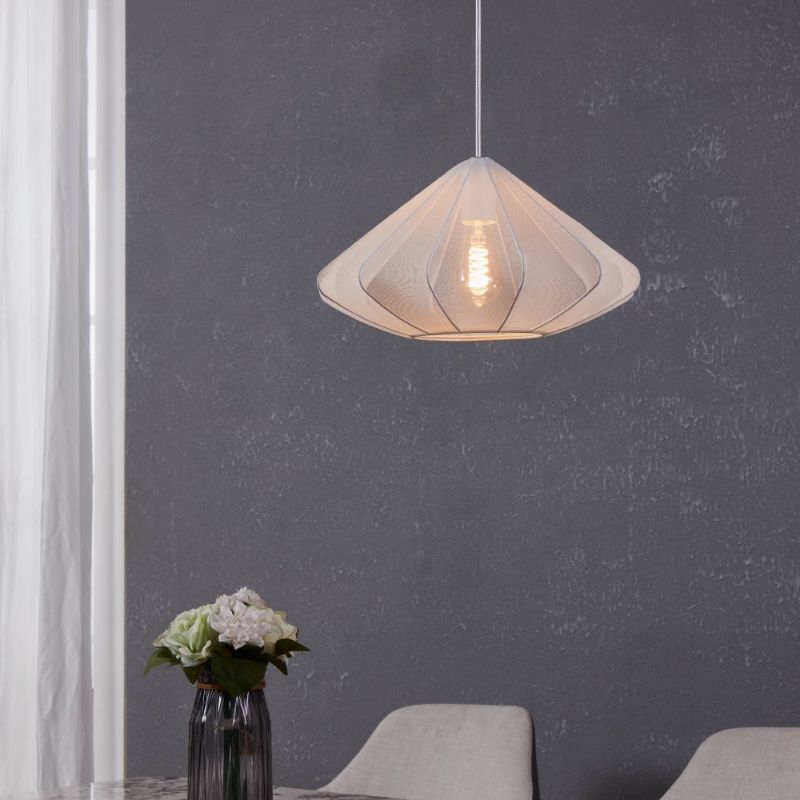 Weiße industrielle Pendelleuchte Stahl, Agnese Weiße industrielle Pendelleuchte Stahl, Agnese