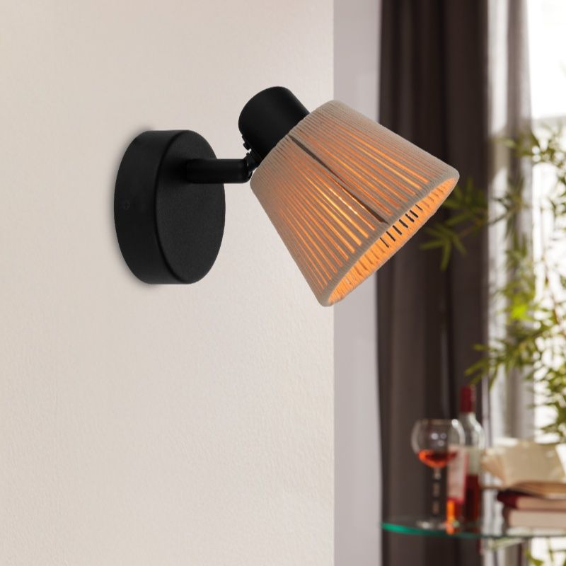 Creme landhaus Wandstrahler Stoff, Serah Creme landhaus Wandstrahler Stoff, Serah