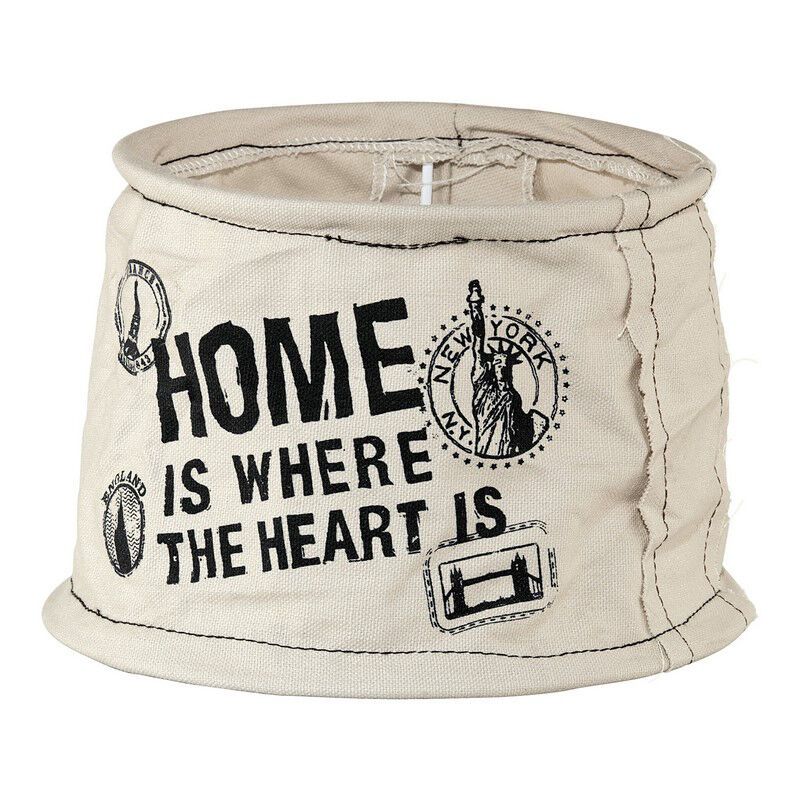 Graue Lampenschirm Noah, Stoff, ländlich