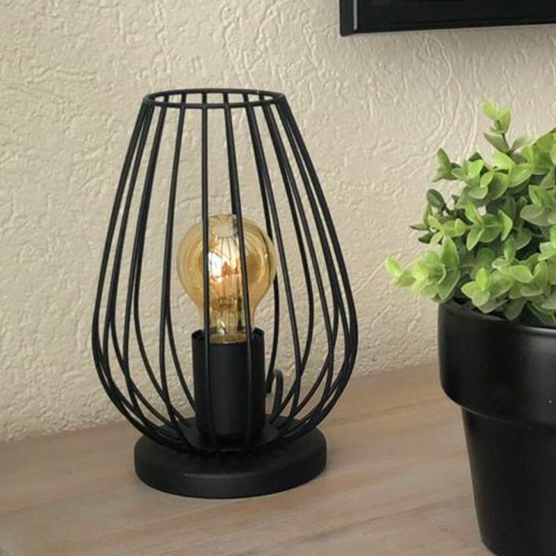 Schwarze moderne Tischleuchte Metall, Kitana, mit Schalter Schwarze moderne Tischleuchte Metall, Kitana, mit Schalter