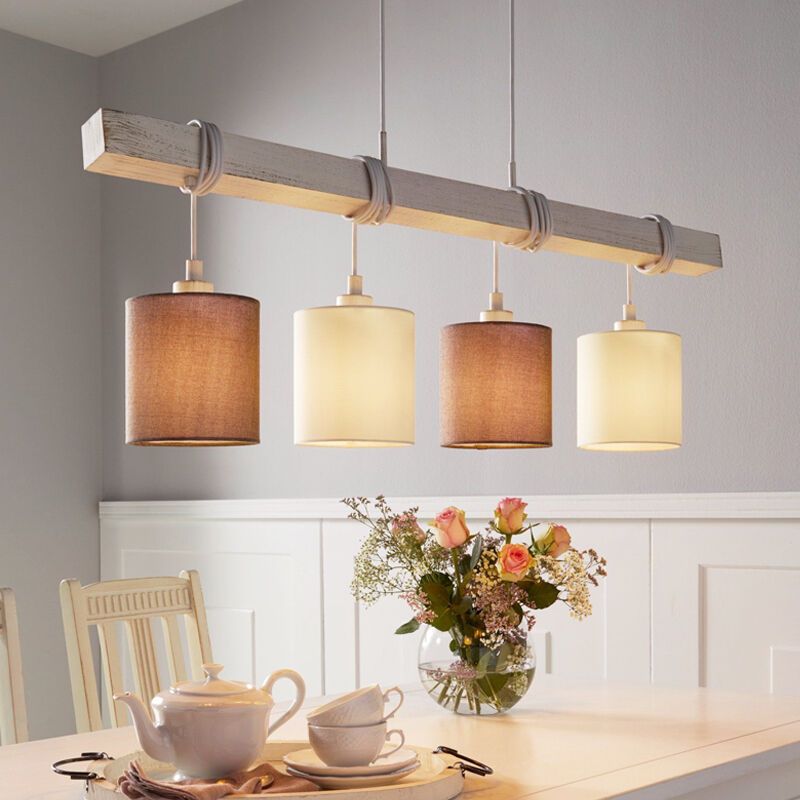 Holz Pendelleuchte Weiß, Anton