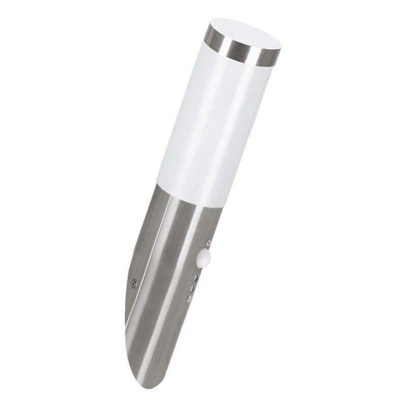 Silberne Außen Wandleuchte mit Bewegungsmelder Kunststoff, Carlein, IP44 Silberne Außen Wandleuchte mit Bewegungsmelder Kunststoff, Carlein, IP44