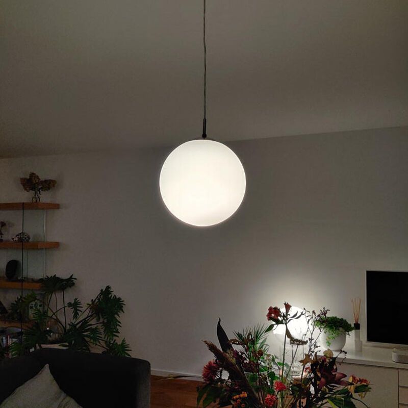 Nickel moderne Pendelleuchte Glas, Dave Nickel moderne Pendelleuchte Glas, Dave