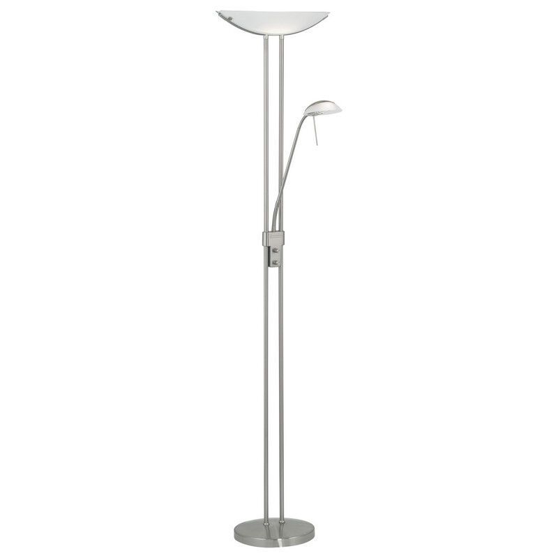 Nickel design Leselampe Stehlampe Glas, Brava, mit Schalter