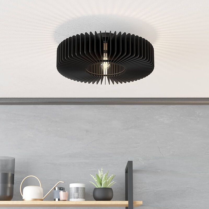 Schwarze moderne Deckenlampe Holz, Muna Schwarze moderne Deckenlampe Holz, Muna