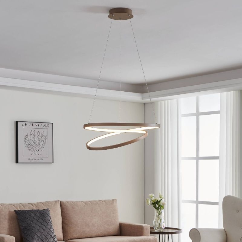 Beige moderne Pendelleuchte Aluminium, Ties, 36W, 3000K LED