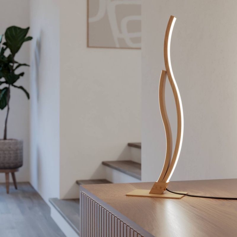 Braune design Tischleuchte Stahl, Tevin, 12W, 4000K LED, mit Schalter Braune design Tischleuchte Stahl, Tevin, 12W, 4000K LED, mit Schalter