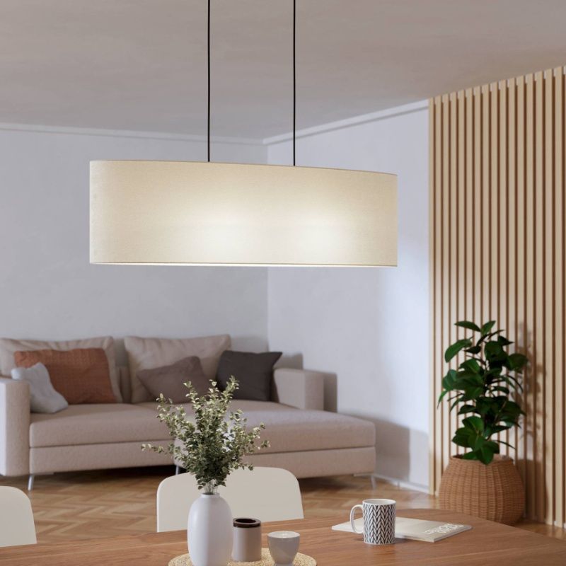 Schwarze moderne Pendelleuchte Stoff, Siham Schwarze moderne Pendelleuchte Stoff, Siham