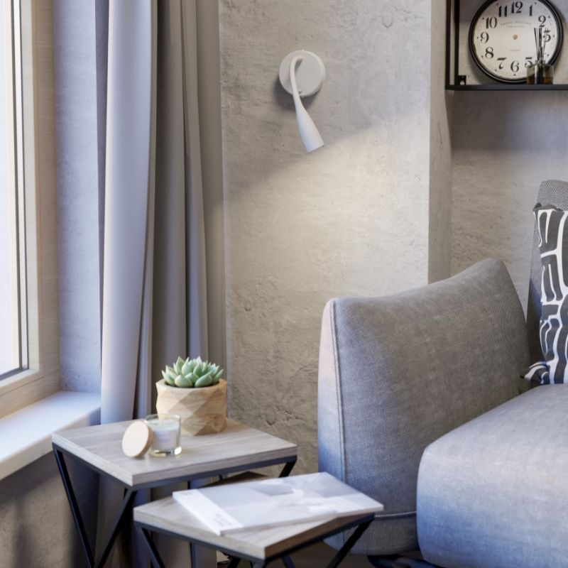 Weiße Wandleuchte Kunststoff, Obbe, 3,8W, 3000K LED, mit Schalter