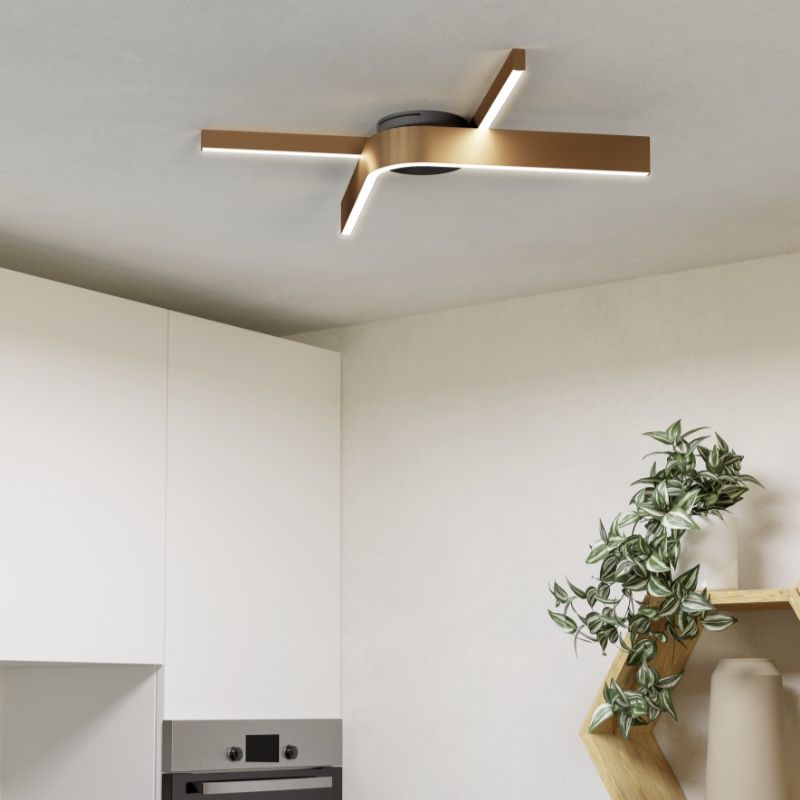 Bronze design Smart Deckenleuchte Kunststoff, Frauke, 18W, RGBW LED, mit Fernbedienung Bronze design Smart Deckenleuchte Kunststoff, Frauke, 18W, RGBW LED, mit Fernbedienung