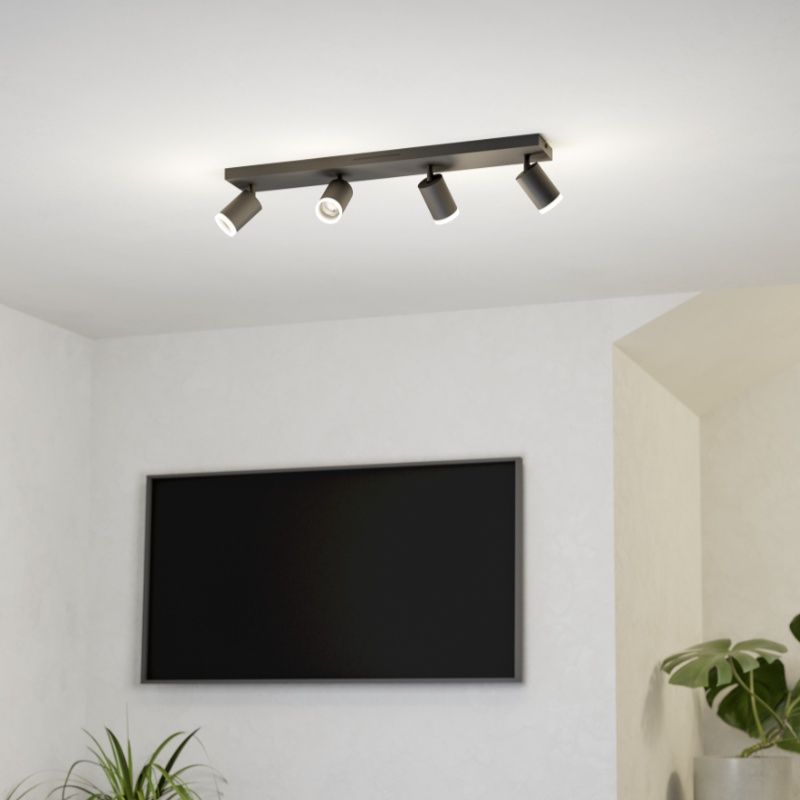 Schwarze moderne Smart Deckenleuchte Aluminium, Mayke, 3,7W, RGBW LED, mit Fernbedienung Schwarze moderne Smart Deckenleuchte Aluminium, Mayke, 3,7W, RGBW LED, mit Fernbedienung