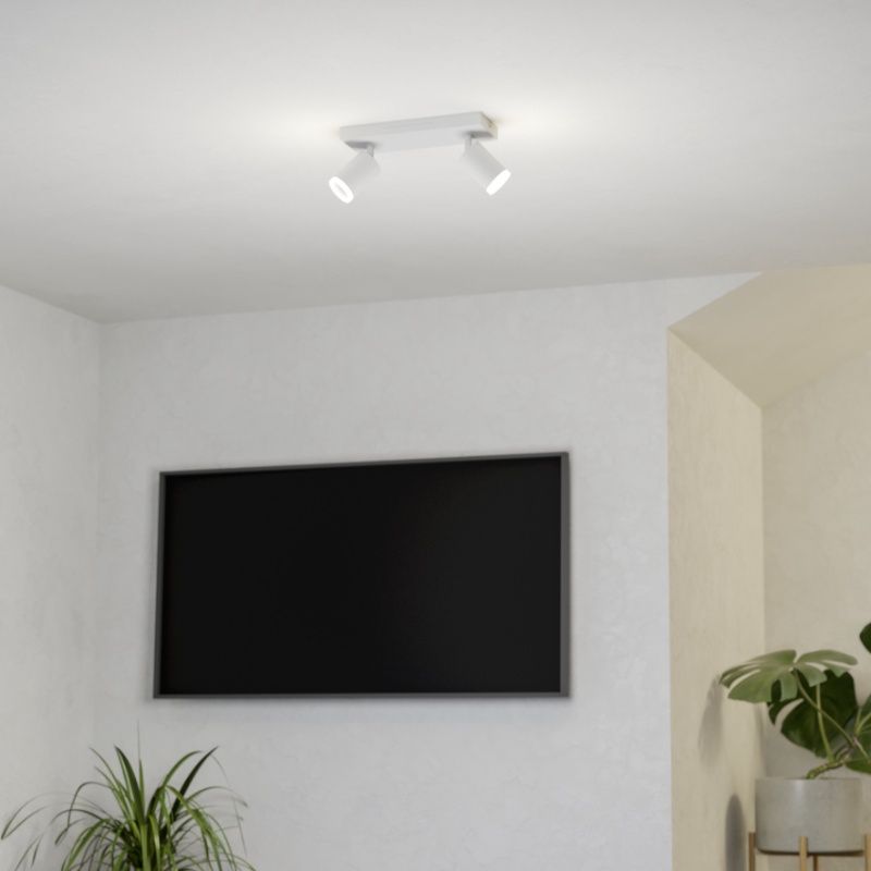 Weiße moderne Smart Deckenleuchte Aluminium, Mayke, 3,7W, RGBW LED, mit Fernbedienung Weiße moderne Smart Deckenleuchte Aluminium, Mayke, 3,7W, RGBW LED, mit Fernbedienung