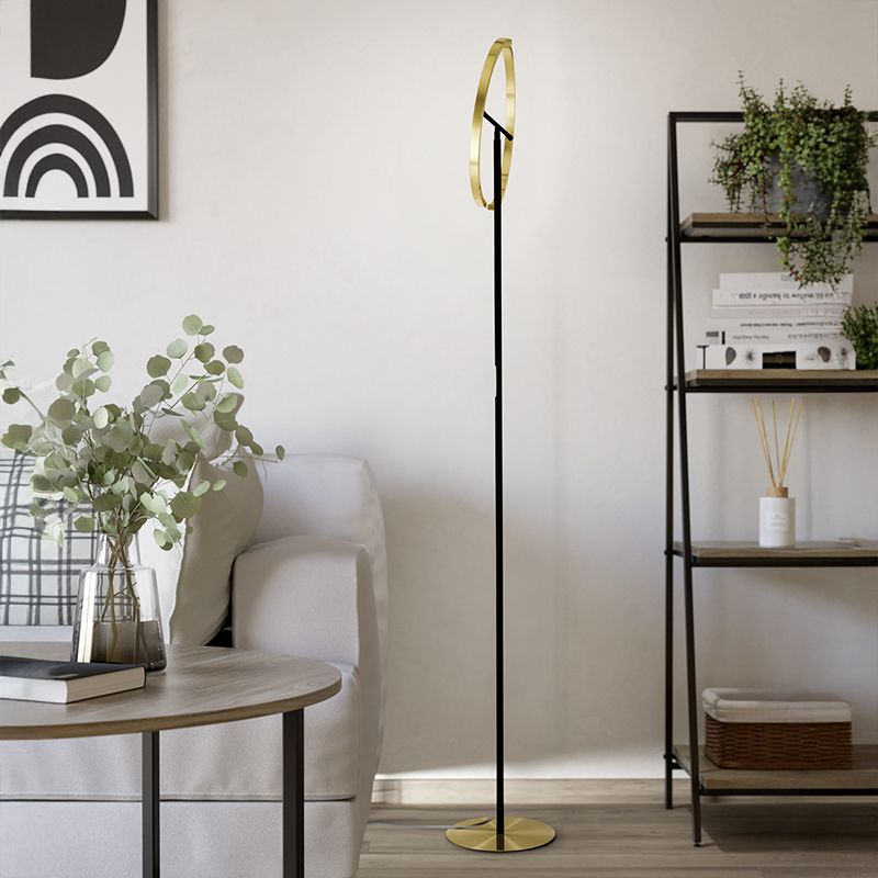 Messing design Stehlampe Kunststoff, Corwin, 8,8W, 3000K LED, mit Touch-Dimmer