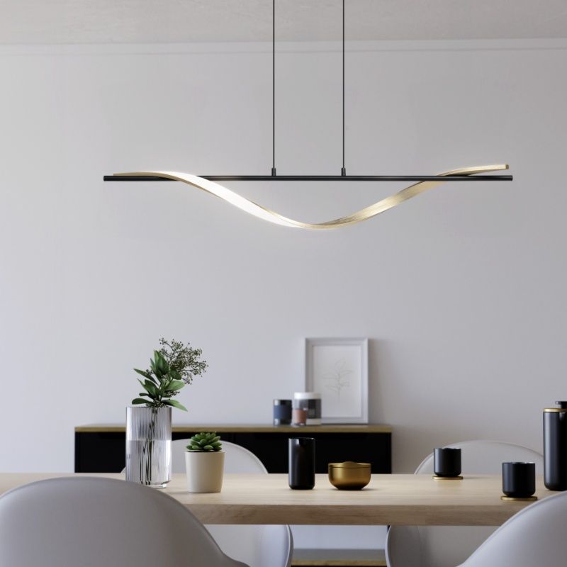 Messing design Pendelleuchte Kunststoff, Cunera, 20W, warm- bis kaltweiß einstellbare LED, 3-stufig dimmbar