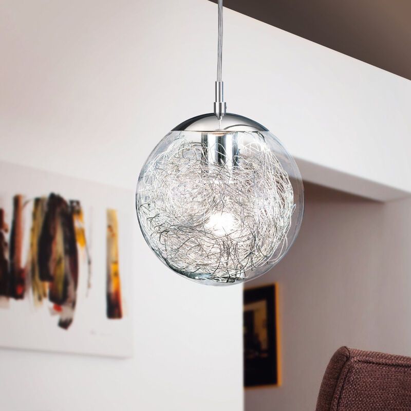 Chrom design Pendelleuchte Glas, Zakria