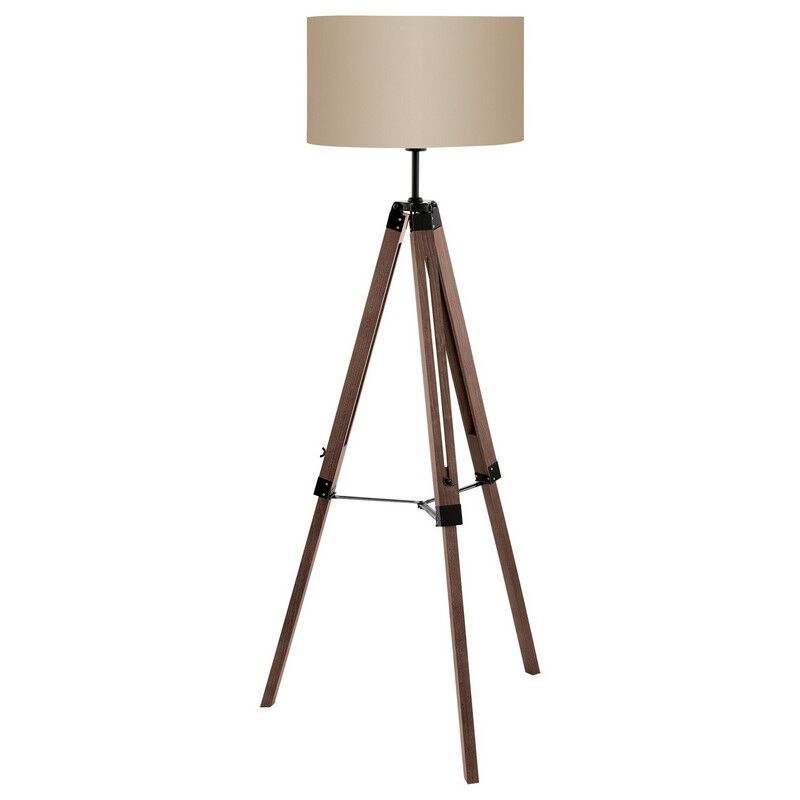 Braune landhaus Stativlampe Holz, Joana, mit Schalter Braune landhaus Stativlampe Holz, Joana, mit Schalter