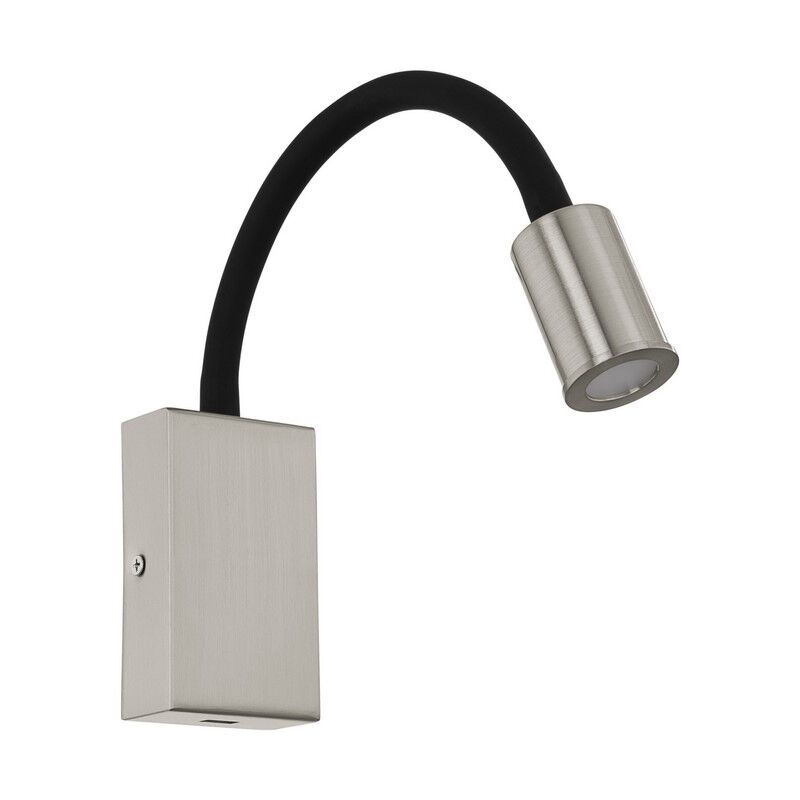 Nickel moderne Wandleuchte Kunststoff, Cafer, 4W, 3000K LED, mit Schalter