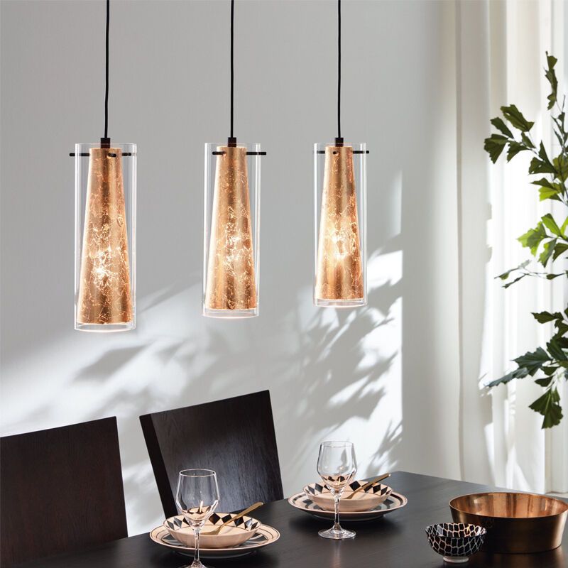 Goldene moderne Pendelleuchte Glas, Barceno