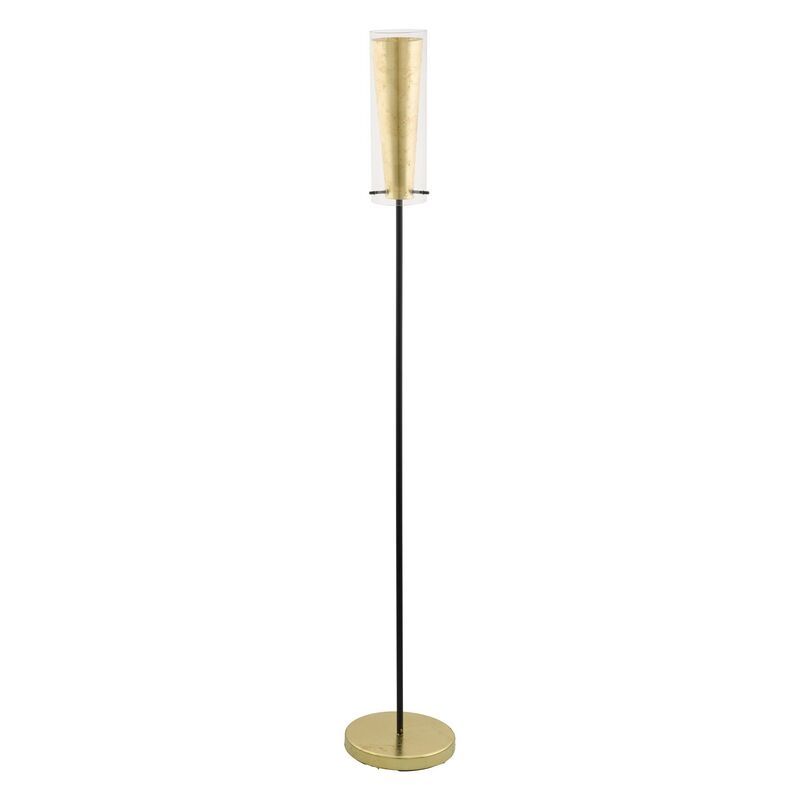 Goldene moderne Stehlampe Stahl, Barceno, mit Schalter Goldene moderne Stehlampe Stahl, Barceno, mit Schalter