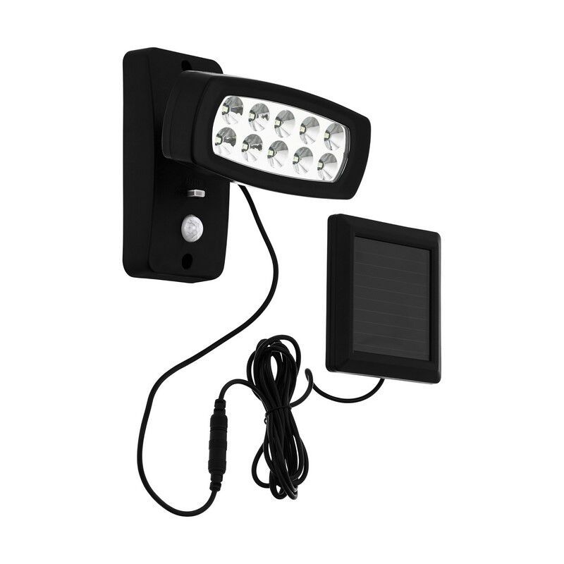 Schwarze Solar Außen Wandleuchte Kunststoff, Fuat, 2W, 3000K LED, IP44