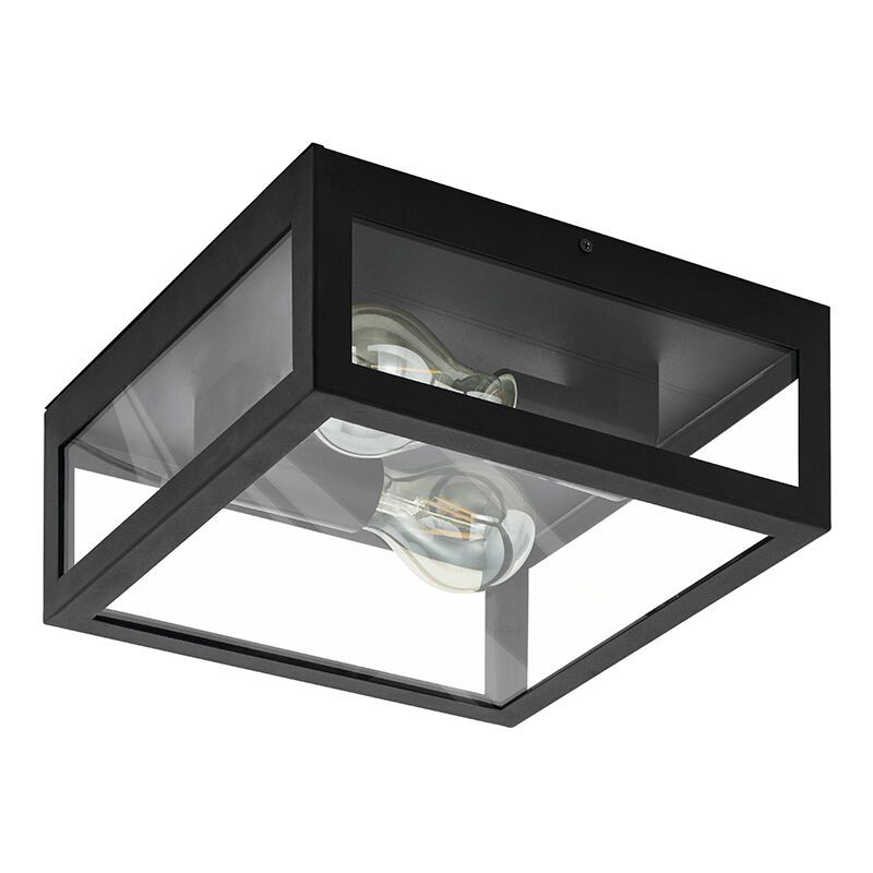 Schwarze moderne Badezimmer Deckenleuchte Glas, Amadou, IP44