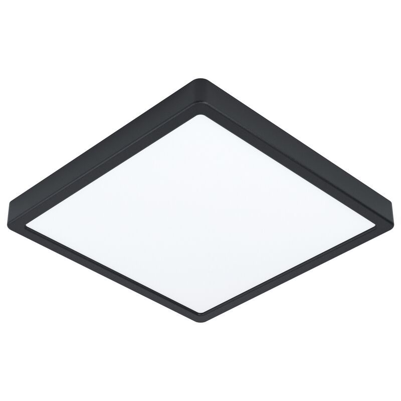 Schwarze Badezimmer Deckenleuchte Stahl, Pascale, 20W, 3000K LED, IP44
