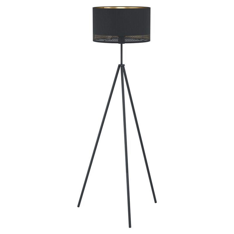 Schwarze moderne Stativlampe Stahl, Niko, mit Schalter Schwarze moderne Stativlampe Stahl, Niko, mit Schalter