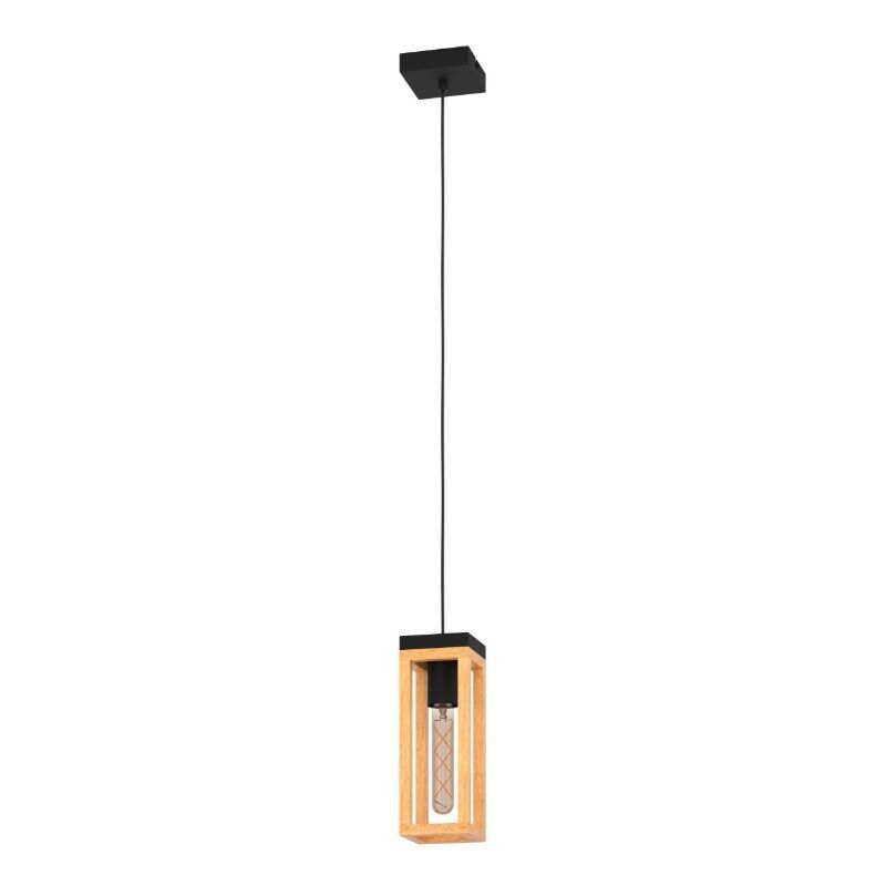 Holz Pendelleuchte Braun, Jasmina, mit Schalter