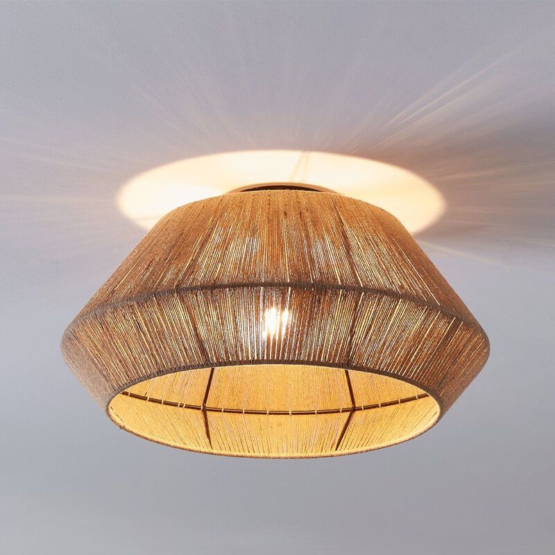 Rattan Deckenlampe Braun, Wilbert
