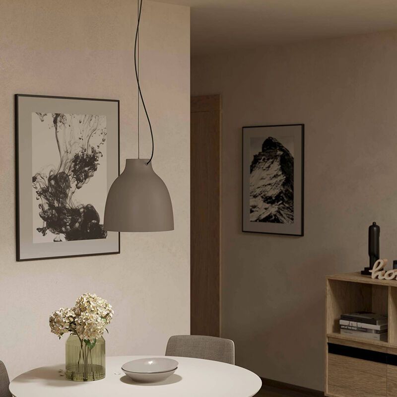 Taupe industrielle Pendelleuchte Aluminium, Thijs