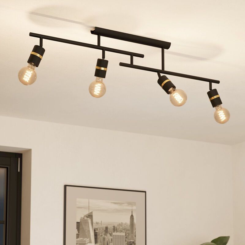 Schwarze Deckenstrahler Aluminium, Jelger