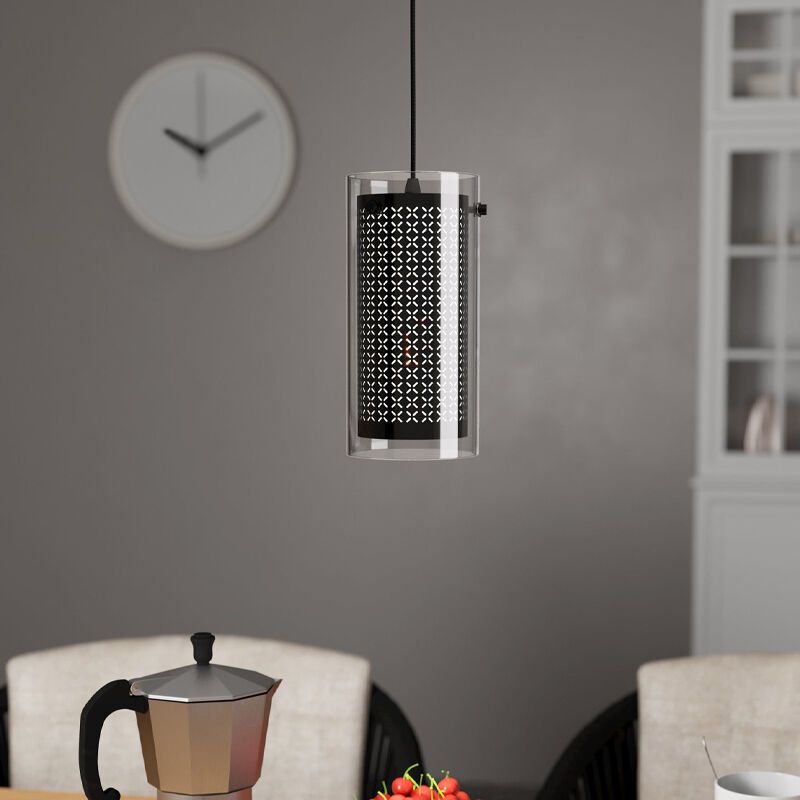 Schwarze design Pendelleuchte Stoff, Barceno