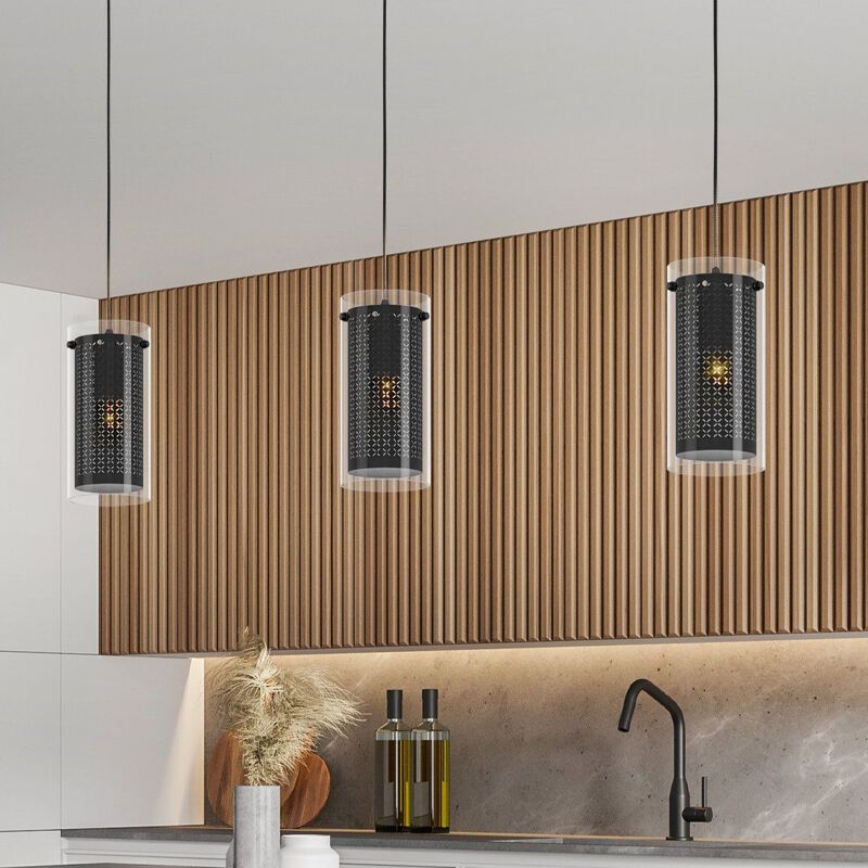 Schwarze design Pendelleuchte Stoff, Barceno Schwarze design Pendelleuchte Stoff, Barceno