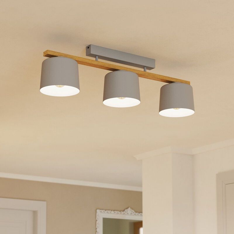 Holz Deckenleuchte Grau, Jeannot Holz Deckenleuchte Grau, Jeannot