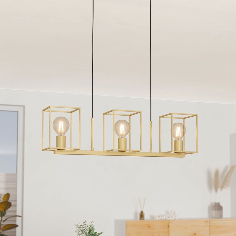 Goldene industrielle Pendelleuchte Aluminium, Teis Goldene industrielle Pendelleuchte Aluminium, Teis