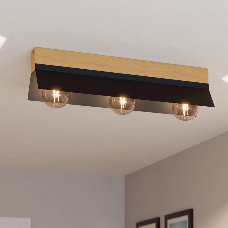 Schwarze industrielle Deckenleuchte Aluminium, Kyla