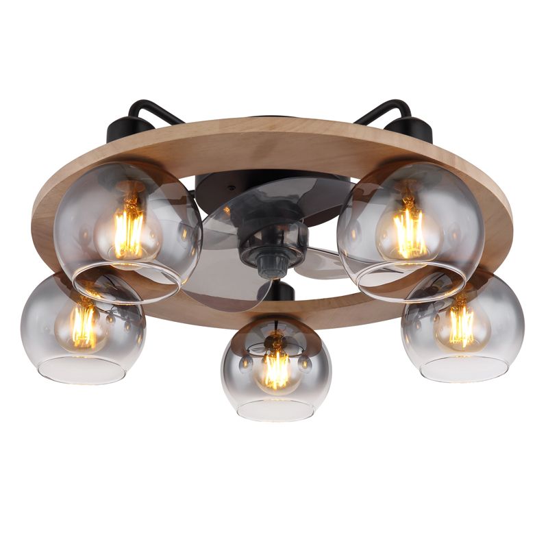 Holz Deckenventilator Landhaus, Jouke, mit Fernbedienung